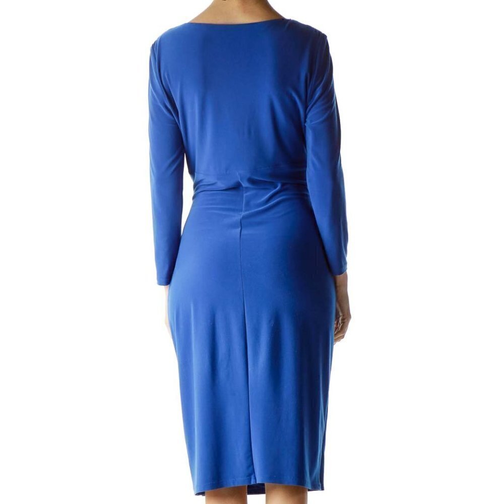 Lauren Ralph Lauren Blue Ruched 3/4 Sleeve Dress - Picture 2 of 3